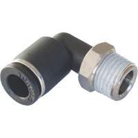 Adaptateur coude m&acirc;le NPT MAXFIT &agrave; raccord instantan&eacute; (push-to-connect), 3/8" x 1/2" dia., Polym&egrave;re PBT Mukwa Safety Services