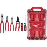 Dipped Grip Pliers, Wire Stripper & Cushion Grip Screwdrivers Set with PACKOUT Organizer Mukwa Safety Services