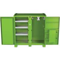 Onsite PPE Storage Cabinet, Steel, High-Visibility Lime Green Mukwa Safety Services