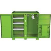 Ventilated Onsite PPE Storage Cabinet, Steel, High-Visibility Lime Green Mukwa Safety Services