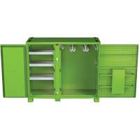 Onsite PPE Storage Cabinet, Steel, High-Visibility Lime Green Mukwa Safety Services