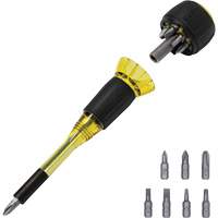 8-in-1 Tru-Grip Screwdriver with Stubby, 6-57/100" L, Plastic Handle Mukwa Safety Services
