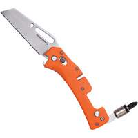 Electrician's Pocket Knife with Driver, 2-99/100" Blade, Stainless Steel Blade, Plastic Handle Mukwa Safety Services