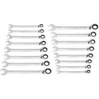90-Tooth 12-Point Reversible Wrench Set, Ratcheting Box, 16 Pieces, Metric Mukwa Safety Services