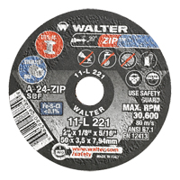 Portable Small Diameter Reinforced Cut-Off Wheels - Zip, 2" x 1/8", 5/16" Arbor, Type 1, Aluminum Oxide, 31000 RPM Mukwa Safety Services
