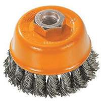 Knot-Twisted Wire Cup Brush, 3" Dia. x M10x1.25 Arbor Mukwa Safety Services