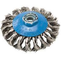 Knot-Twisted Wire Saucer Cup Brush, 6" Dia. x 5/8"-11 Arbor Mukwa Safety Services
