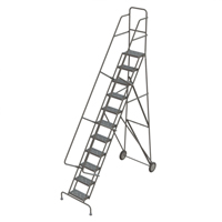 &eacute;chelles roulantes en acier, 11 marches, Largeur de la marche 16", Hauteur de la plateforme 110", Acier Mukwa Safety Services