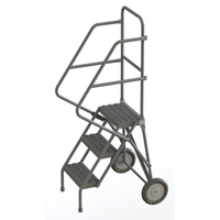 Rolling Ladder, 3 Steps, Serrated, 30" High Mukwa Safety Services