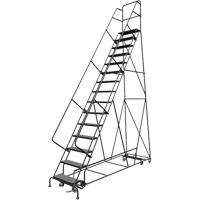 &eacute;chelles roulantes multidirectionnelles, 15 marches, Largeur de la marche 24", Hauteur de la plateforme 150", Acier Mukwa Safety Services