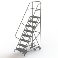&eacute;chelles roulantes multidirectionnelles, 8 marches, Largeur de la marche 24", Hauteur de la plateforme 80", Acier Mukwa Safety Services