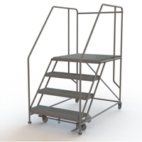 Mobile Work Platform, Steel, 4 Steps, 40" H, 36" D, 36" Step, Serrated Mukwa Safety Services