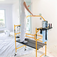nsemble d'&eacute;chafaudage &agrave; montant de s&eacute;curit&eacute; & tablette pour outils de 4' Jobsite Series, Cadre Acier, 49-1/2" p x 57-3/4" h Mukwa Safety Services