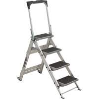 Tilt & Roll Step Stool Ladder, 4 Steps, 44.25" x 22.13" x 59" High Mukwa Safety Services