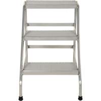 Escabeau en aluminium, 3 marche(s), 22-13/16" la x 34-9/16" lo x 30" h, Capacit&eacute; 500 lb Mukwa Safety Services