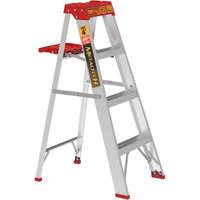 Step Ladder with Paint Tray, 4', Aluminum, 200 lbs. Capacity, Type 3 Mukwa Safety Services