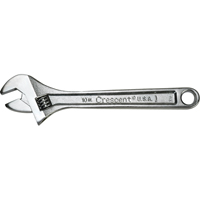 Crescent Adjustable Wrenches, 4" L, 1/2" Max Width, Chrome Mukwa Safety Services