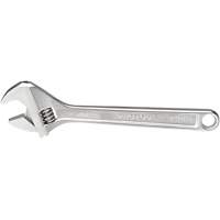 Adjustable Wrench, 12-1/8" L, 1-19/32" Max Width, Chrome Mukwa Safety Services