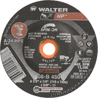 Meule HP vissable, 4-1/2" x 1/4", Arbre de 5/8"-11, Type 27S Mukwa Safety Services