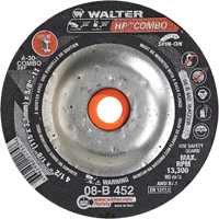 Meule combin&eacute;e HP Combo vissable, 4-1/2" x 1/8", Arbre de 5/8"-11, Type 27S Mukwa Safety Services