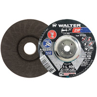 Disque de meulage et de tronçonnage Zip, 4" x 1/32", Arbre de 3/8", Type 27, Grain de 60, Oxyde d'aluminium Mukwa Safety Services