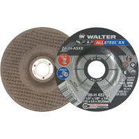 Depressed Centre Grinding Wheels - Allsteel XX, 4-1/2" x 1/8", 7/8" Arbor, Type 27, Zirconia Alumina, 13300 RPM Mukwa Safety Services