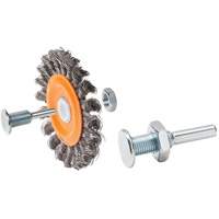 Reversible Mounted Knot-Twisted Wire Wheel, 4" Dia., 0.0118" Fill, 5/8" Arbor, Steel Mukwa Safety Services