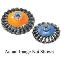 Knot-Twisted Wire Saucer Cup Brush, 6" Dia. x 5/8"-11 Arbor Mukwa Safety Services