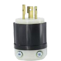 2-Pole 3-Wire Grounding Locking Plug, Nylon, 20 A, 347 V, L24-20P Mukwa Safety Services