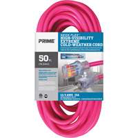 Cordon rallonge haute visibilit&eacute; Neon Flex, Ext&eacute;rieur, SJTW, AWG 12/3, 15 A, 50' Mukwa Safety Services
