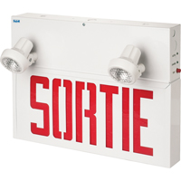 Stella Combination Signs - Sortie, LED, Hardwired, 17-1/2" L x 12-1/2" W, French Mukwa Safety Services