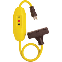 Cordons &agrave; trois prises avec disjoncteur de fuite &agrave; la terre, 120 V, 15 A, Cordon de 2' Mukwa Safety Services