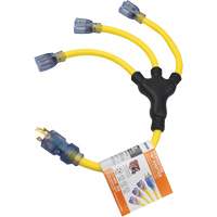 Adaptateurs pour g&eacute;n&eacute;ratrice, Ext&eacute;rieur, STOW, AWG 12/3, 30 A, 3 prise(s), 2' Mukwa Safety Services