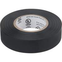 Electrical Tape, 19 mm (3/4") x 18 M (60'), Black, 7 mils Mukwa Safety Services