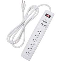 Limiteur de surtension avec chargeur USB, 6 Prises, 1200 J, 1875 W, Cordon 6' Mukwa Safety Services