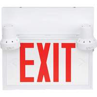 Exit Sign with Security Lights, LED, Battery Operated/Hardwired, 12-1/10" L x 11" W, English Mukwa Safety Services