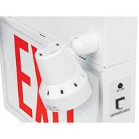 Exit Sign with Security Lights, LED, Battery Operated/Hardwired, 12-1/10" L x 11" W, English Mukwa Safety Services