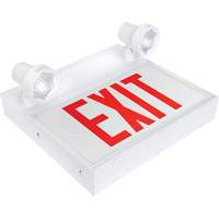 Exit Sign with Security Lights, LED, Battery Operated/Hardwired, 12-1/10" L x 11" W, English Mukwa Safety Services