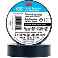 Temflex General Use Vinyl Electrical Tape 165, 19 mm (3/4") x 18 M (60'), Black, 6 mils Mukwa Safety Services