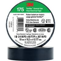 Temflex General Use Vinyl Electrical Tape 175, 19 mm (3/4") x 18 M (60'), Black, 7 mils Mukwa Safety Services