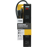 Bloc multiprise pour atelier en m&eacute;tal, 6 Prise(s), 3', 15 A, 1875 W, 125 V Mukwa Safety Services