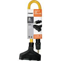 Triple Tap Adapter, Outdoor, STW, 12/3 AWG, 15 A, 3 Outlet(s), 2' Mukwa Safety Services