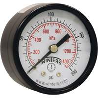 Economy Pressure Gauge, 2" , 0 - 200 psi, Back Mount, Analogue Mukwa Safety Services