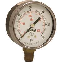 Economy Pressure Gauge, 2-1/2" , 0 - 60 psi, Bottom Mount, Analogue Mukwa Safety Services
