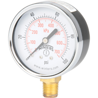 Pressure Gauge, 2-1/2" , 0 - 100 psi, Bottom Mount, Analogue Mukwa Safety Services